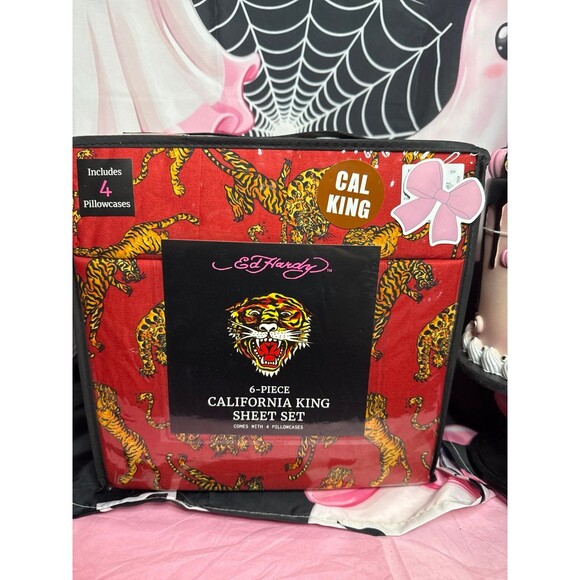 Ed Hardy Cal King Sheet Set, 6 pieces - Picture 1 of 7